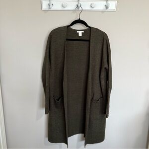 Women’s H&M Basic Olive Open Front Cardigan- Size Medium